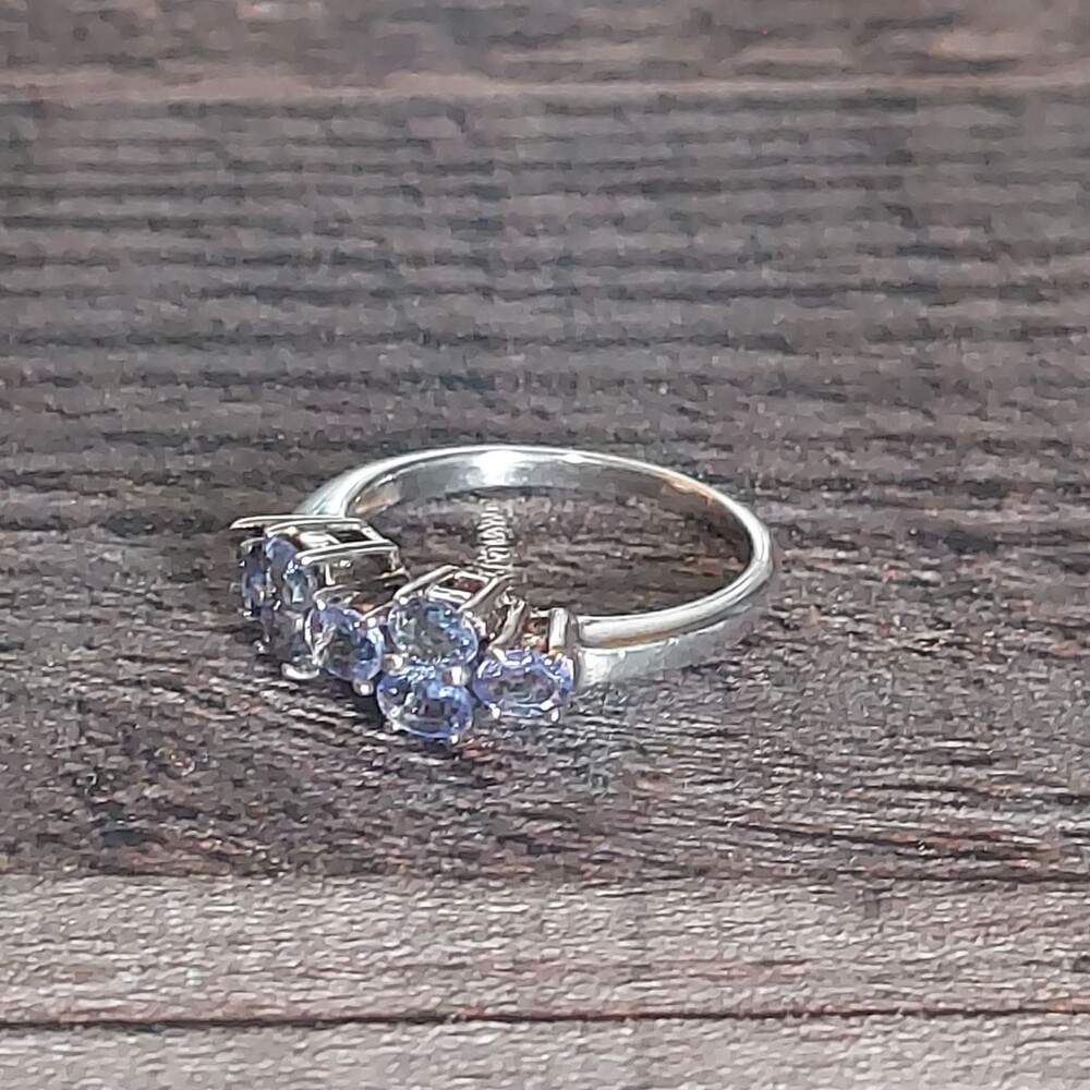 Vintage Tanzanite Ring 925 Silver size 7 VTG Gemstone Ring - Picture 6 of 14